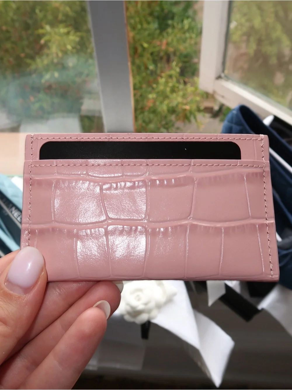 Chanel 26B Croc Embossed Card Holder | NIB